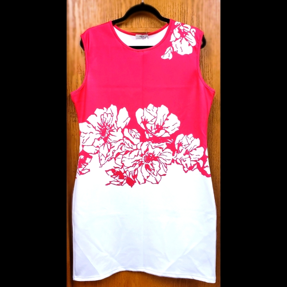 NWT Hot Pink & White Shift Floral Dress